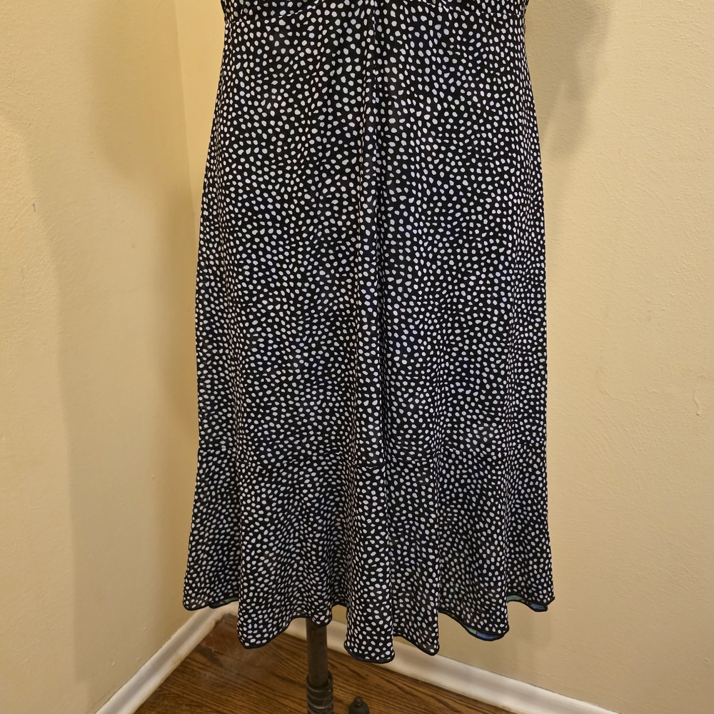 CAbi Reversible Celebrate the Dress Green Floral Black White Flowy Midi Medium - Picture 13 of 15